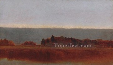 John Frederick Kensett Painting - Salt Meadow In October Luminism seascape John Frederick Kensett